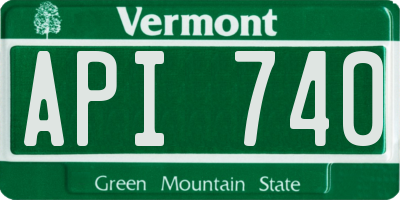 VT license plate API740