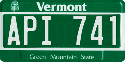 VT license plate API741