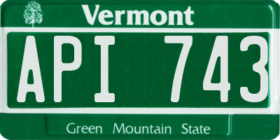 VT license plate API743