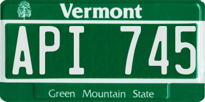 VT license plate API745