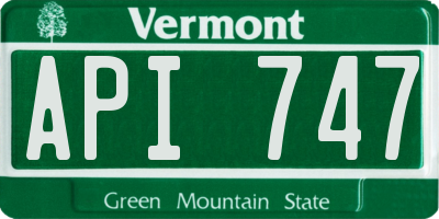 VT license plate API747