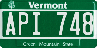 VT license plate API748