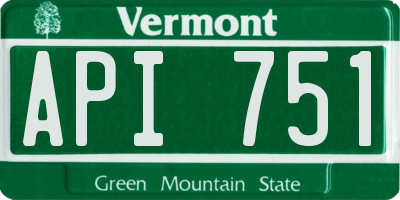 VT license plate API751