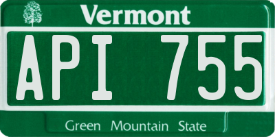 VT license plate API755