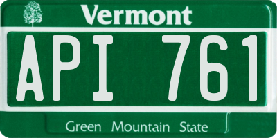 VT license plate API761