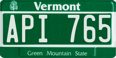 VT license plate API765