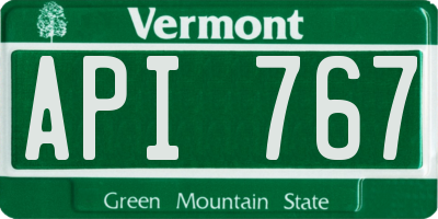 VT license plate API767