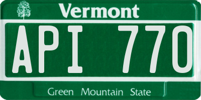VT license plate API770