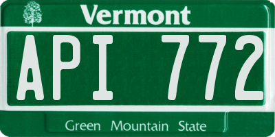 VT license plate API772