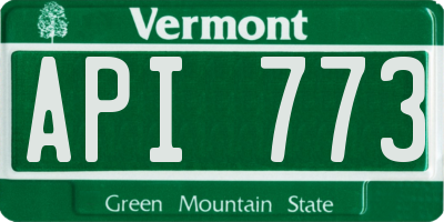 VT license plate API773