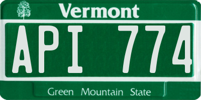 VT license plate API774