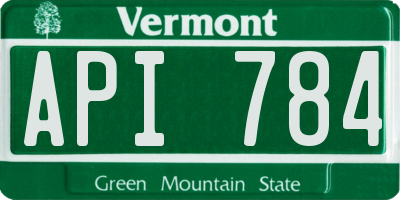 VT license plate API784