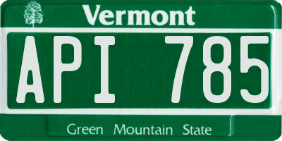 VT license plate API785