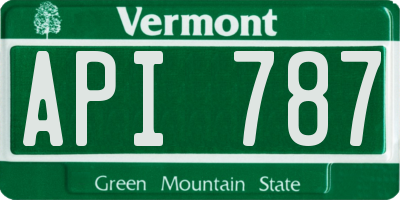 VT license plate API787