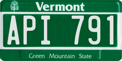 VT license plate API791