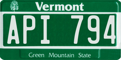 VT license plate API794