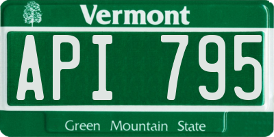 VT license plate API795
