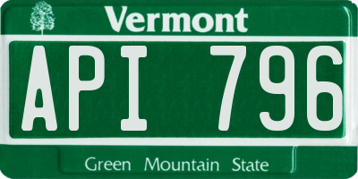 VT license plate API796