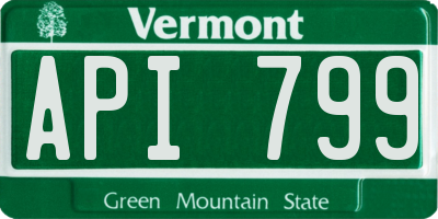 VT license plate API799