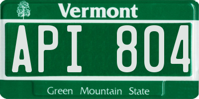 VT license plate API804