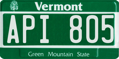 VT license plate API805