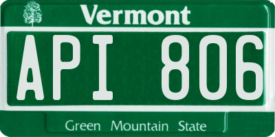 VT license plate API806