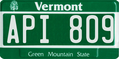 VT license plate API809
