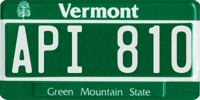 VT license plate API810