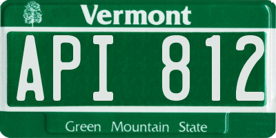 VT license plate API812