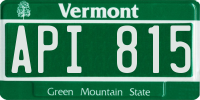 VT license plate API815
