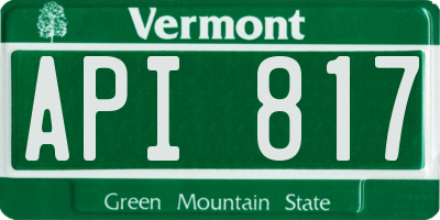 VT license plate API817