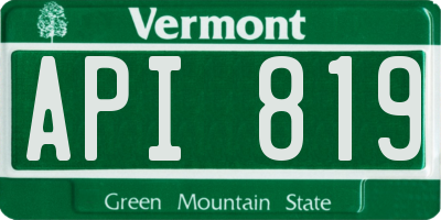 VT license plate API819