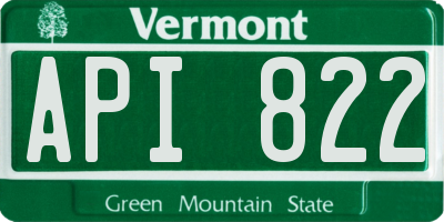 VT license plate API822