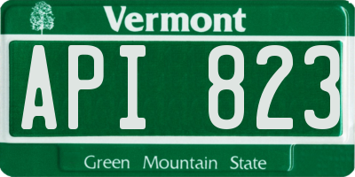 VT license plate API823