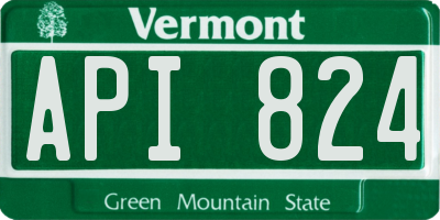 VT license plate API824