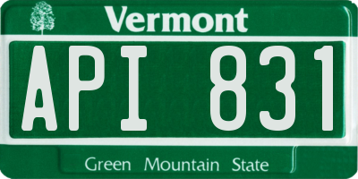 VT license plate API831