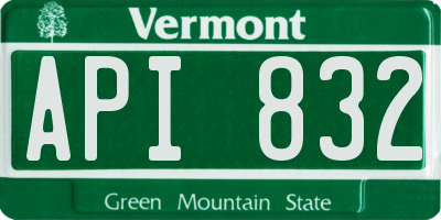VT license plate API832