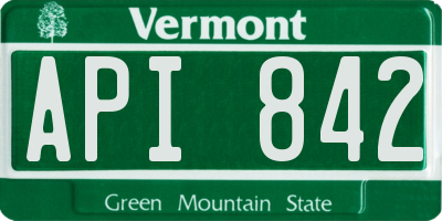 VT license plate API842