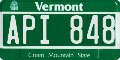 VT license plate API848