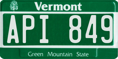 VT license plate API849