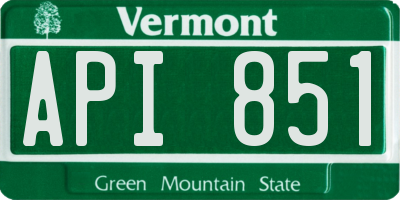 VT license plate API851