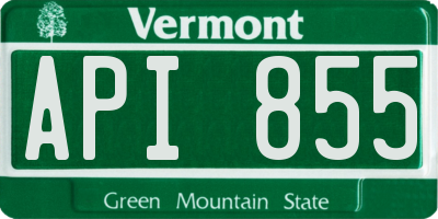 VT license plate API855