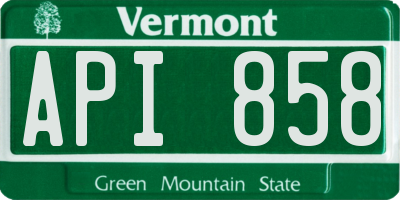 VT license plate API858
