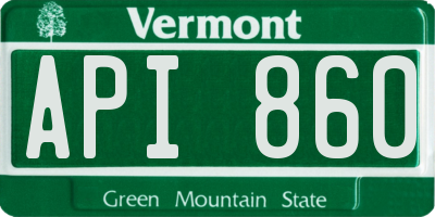 VT license plate API860
