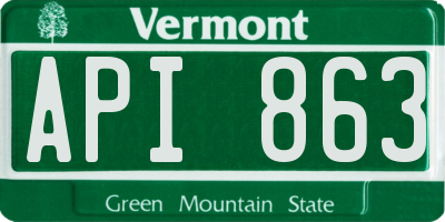 VT license plate API863
