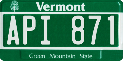 VT license plate API871