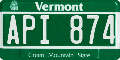 VT license plate API874