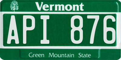 VT license plate API876