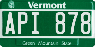 VT license plate API878