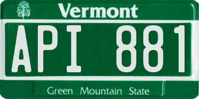 VT license plate API881